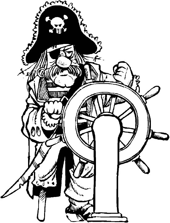 Plansa de colorat cu Pirati 16 8